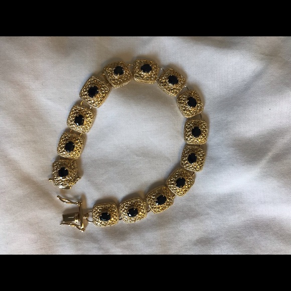 7.0 TVW sapphire bracelet w/ 18-karat yellow gold - Picture 2 of 8